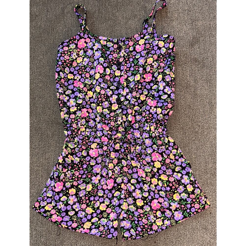 Star Ride Toddler Girl Purple & Pink Floral One-Pieve Summer Romper 2t